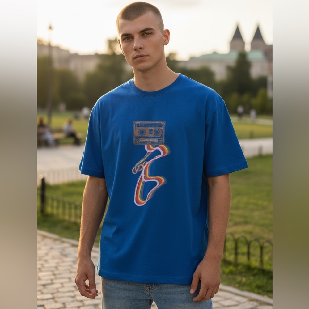 Pride and Proud Unisex T Shirt Small Blue NWT Soft Cotton Graphic Tee